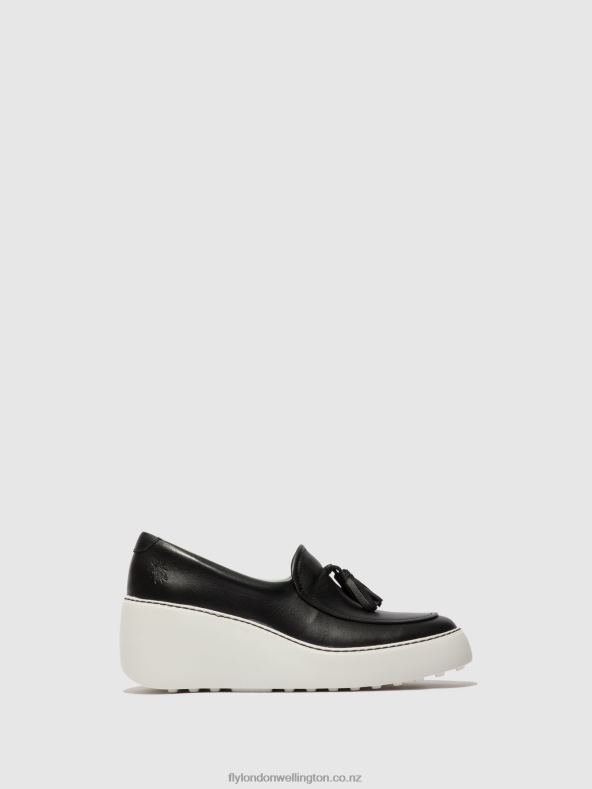 Women Fly London BLACK Slip-on Trainers DALA579 0B6X4711