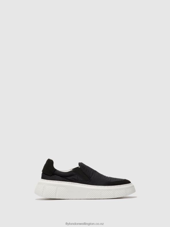 Women Fly London BLACK Slip-on Trainers ELIN509 0B6X4752