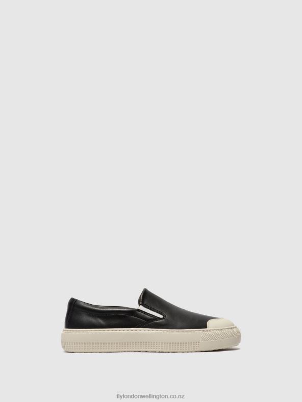 Women Fly London BLACK Slip-on Trainers TOAF584 0B6X4706