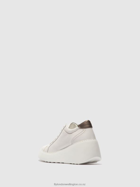 Women Fly London BRITO WHITE Lace-up Trainers DILE450 0B6X4768