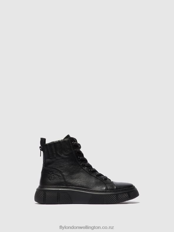 Women Fly London DUBLIN BLACK Lace-up Trainers ERBY484 0B6X4762