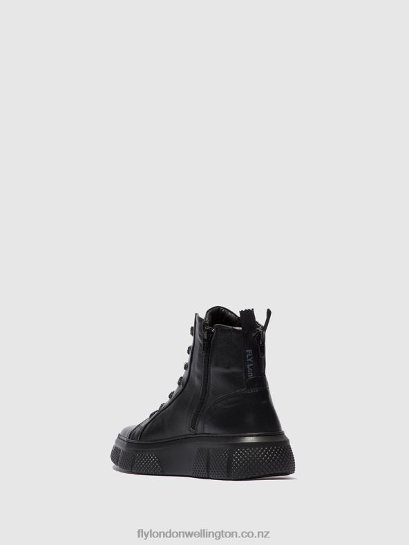 Women Fly London DUBLIN BLACK Lace-up Trainers ERBY484 0B6X4762