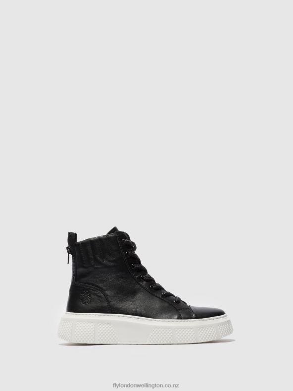 Women Fly London DUBLIN BLACK (WHITE SOLE) Lace-up Trainers ERBY484 0B6X4764