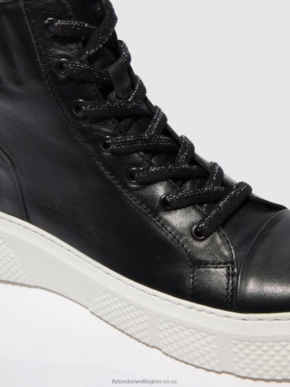 Women Fly London DUBLIN BLACK (WHITE SOLE) Lace-up Trainers ERBY484 0B6X4764