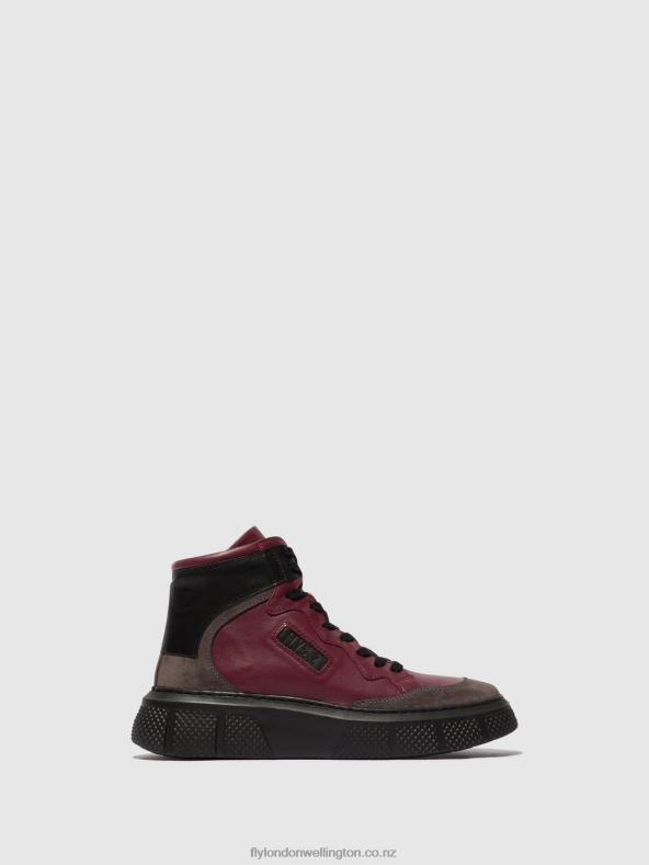 Women Fly London GREY/WINE/BLACK Lace-up Trainers EPPE531 0B6X4734