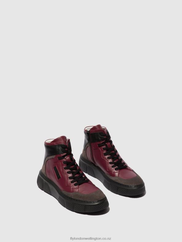 Women Fly London GREY/WINE/BLACK Lace-up Trainers EPPE531 0B6X4734