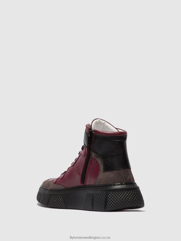 Women Fly London GREY/WINE/BLACK Lace-up Trainers EPPE531 0B6X4734