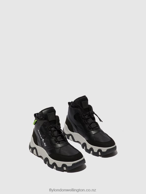 Women Fly London MULTI BLACK Lace-up Trainers FUMO892 0B6X4745