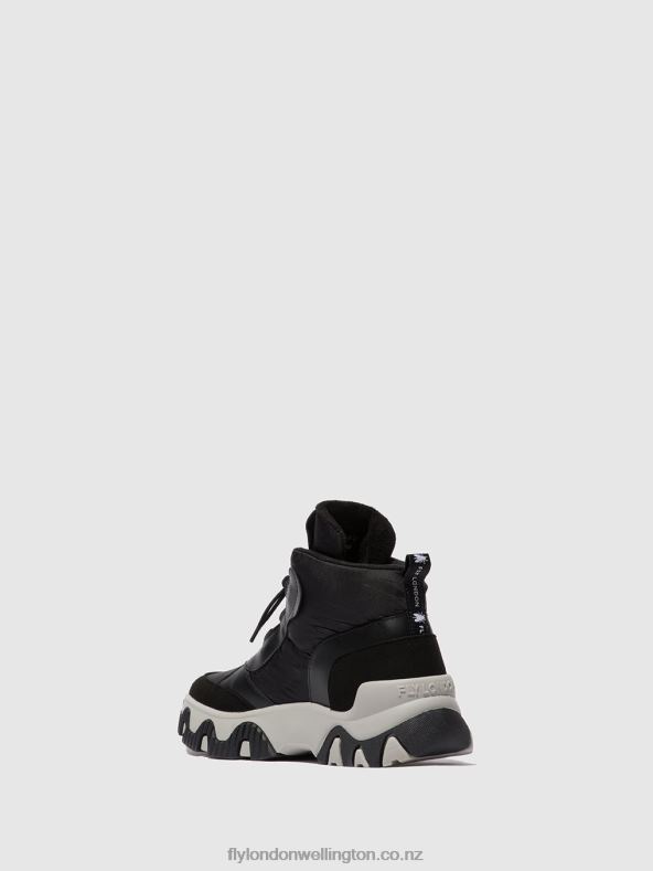 Women Fly London MULTI BLACK Lace-up Trainers FUMO892 0B6X4745