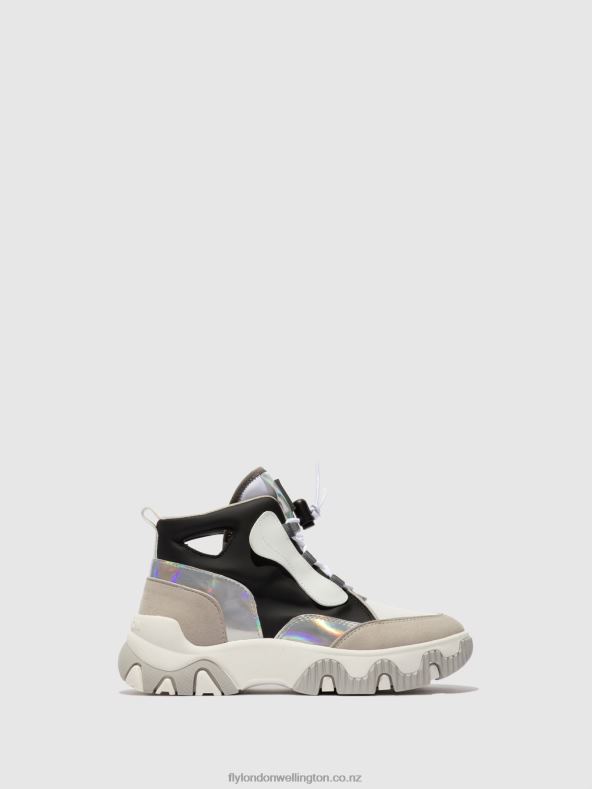 Women Fly London MULTI OFFWHITE Hi-Top Trainers FENY633 0B6X4775