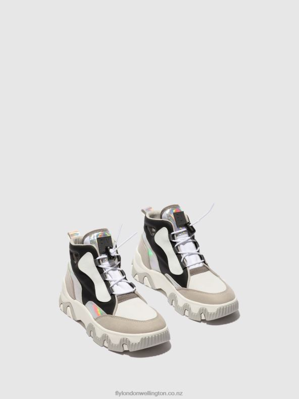 Women Fly London MULTI OFFWHITE Hi-Top Trainers FENY633 0B6X4775