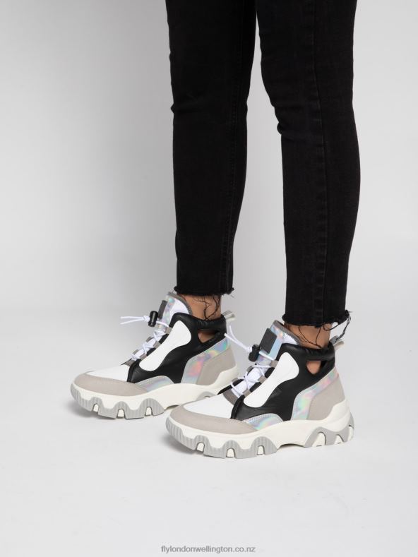 Women Fly London MULTI OFFWHITE Hi-Top Trainers FENY633 0B6X4775