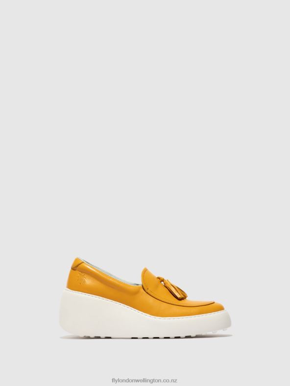 Women Fly London MUSTARD Slip-on Trainers DALA579 0B6X4710