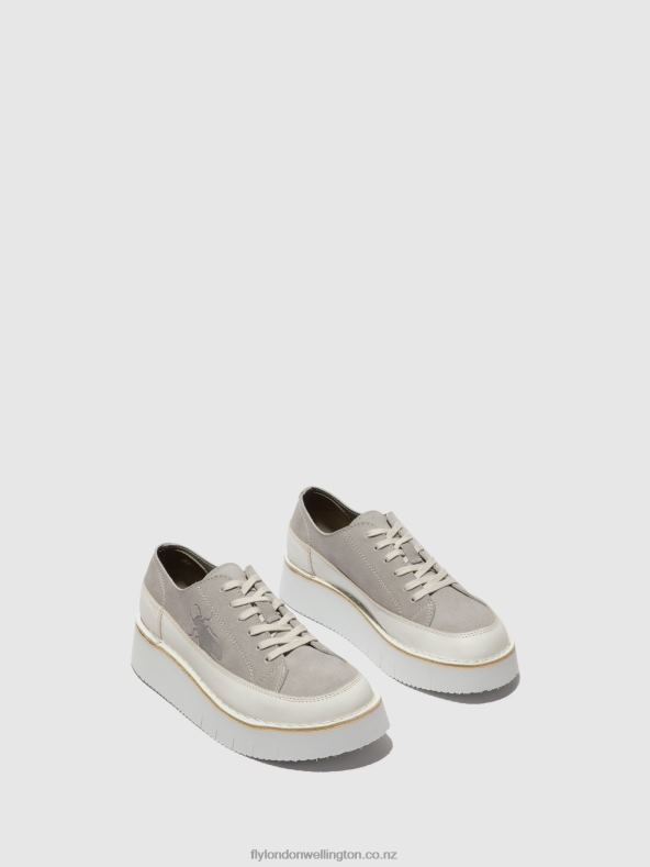 Women Fly London OFFWHITE/CLOUD Lace-up Trainers CUDA099 0B6X4723