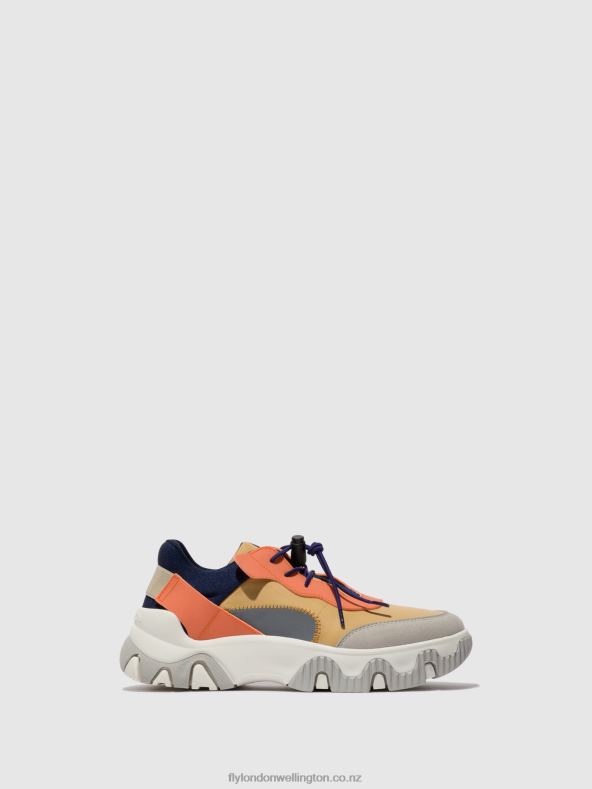 Women Fly London PEACH Elasticated Trainers FIAN634 0B6X4750