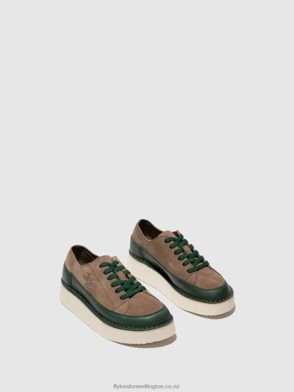 Women Fly London PETROL/STONE Lace-up Trainers CUDA099 0B6X4719