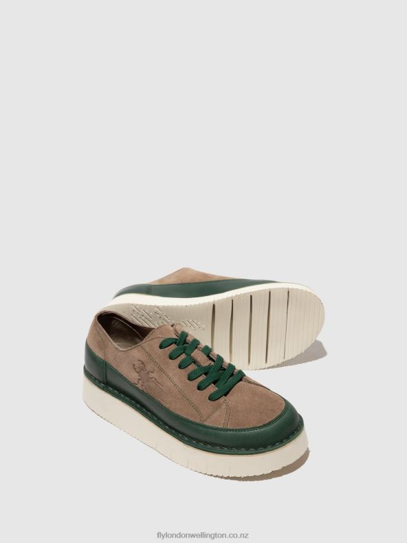 Women Fly London PETROL/STONE Lace-up Trainers CUDA099 0B6X4719