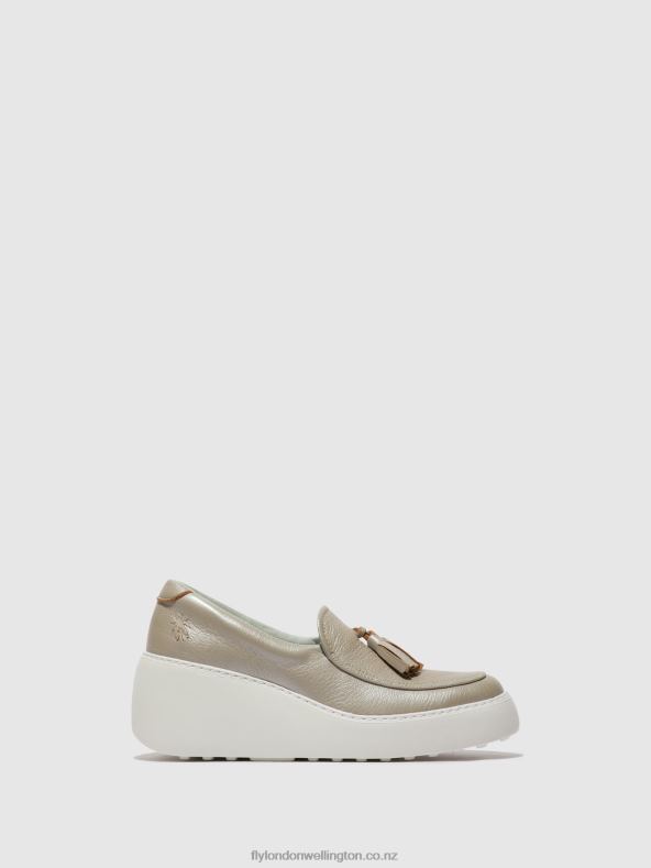 Women Fly London SILVER Slip-on Trainers DALA579 0B6X4705