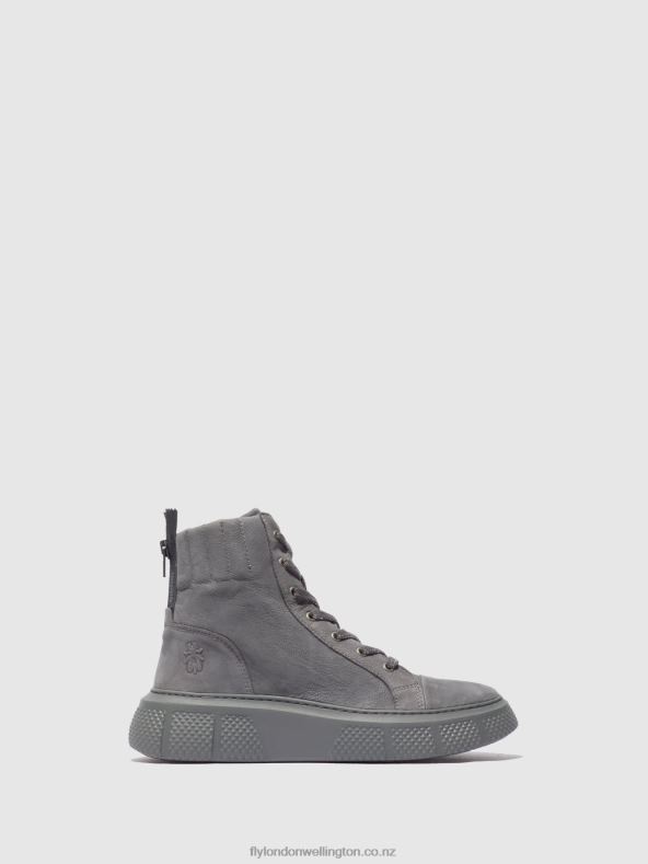 Women Fly London SORANO BLUE GREY Lace-up Trainers ERBY484 0B6X4765