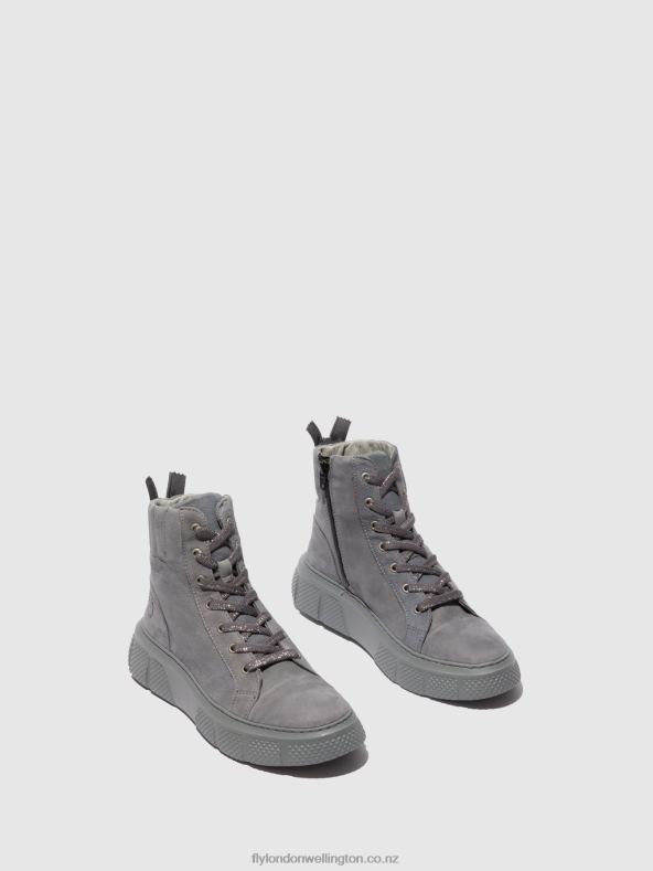 Women Fly London SORANO BLUE GREY Lace-up Trainers ERBY484 0B6X4765