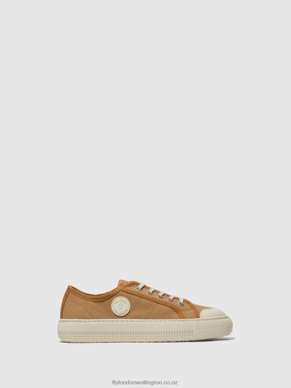 Women Fly London TAUPE Lace-up Trainers TERE557 0B6X4740