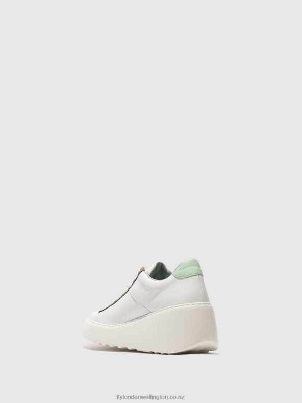 Women Fly London WHITE/BRONZE GRAPHITE/MINT Lace-up Trainers DELF580 0B6X4722