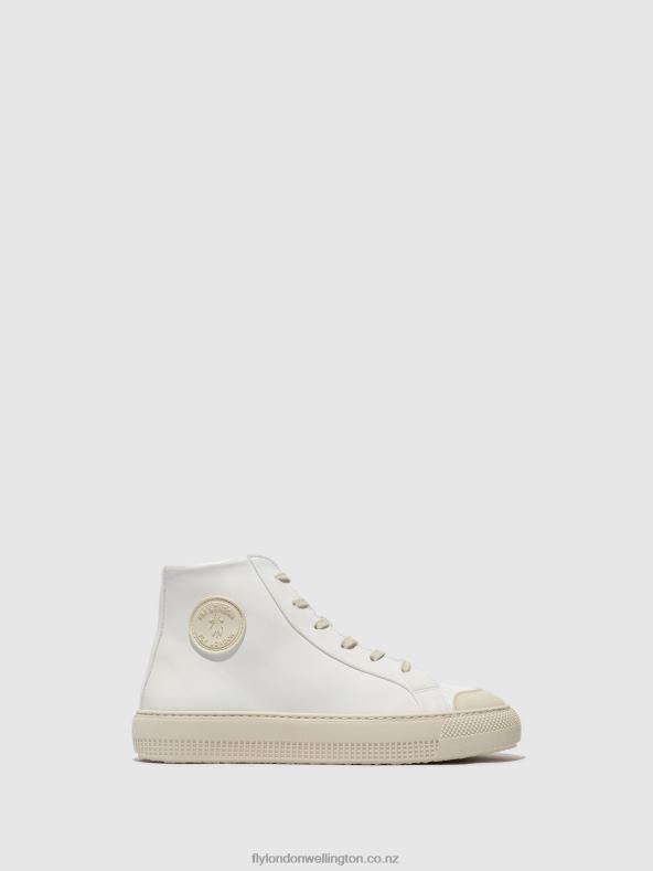 Women Fly London WHITE Hi-Top Trainers TOPY586 0B6X4729