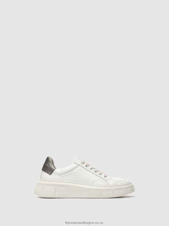 Women Fly London WHITE Lace-up Trainers EMMY510 0B6X4761