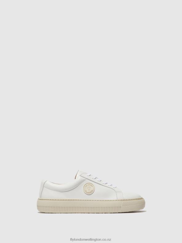 Women Fly London WHITE Lace-up Trainers TAFA587 0B6X4712