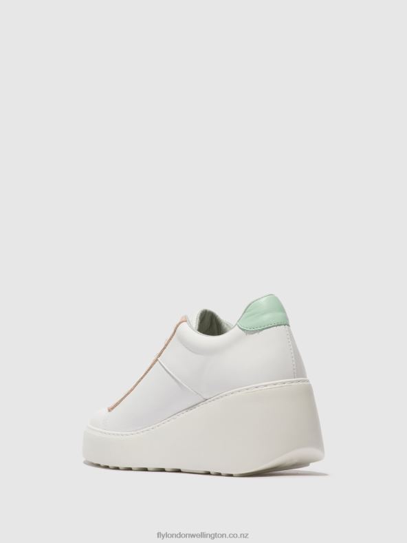 Women Fly London WHITE/NUDE/MINT Lace-up Trainers DELF580 0B6X4713