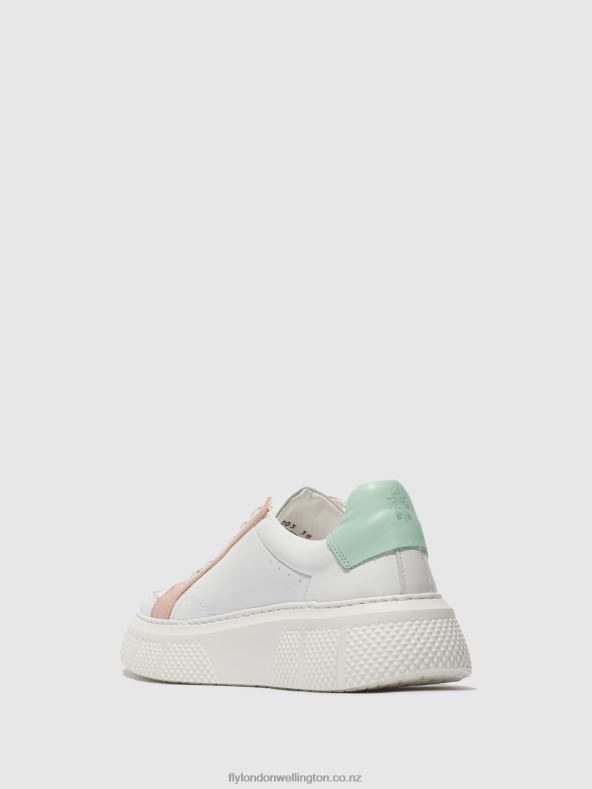Women Fly London WHITE/NUDE/MYNT Lace-up Trainers EMMY510 0B6X4758